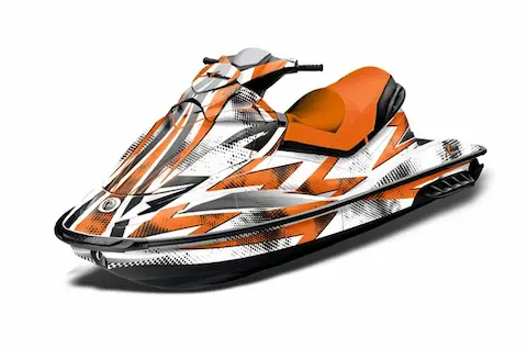 Sea-Doo GTI with the Slash Orange graphic kit