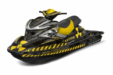 Sea-Doo RXP with the Meltdown Yellow graphic kit